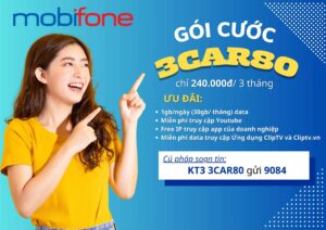 3CAR80 Mobifone khong gioi han DATA truy cap YOUTUBE